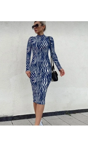 Kadın Uzun Kollu Mikro Midi Elbise
