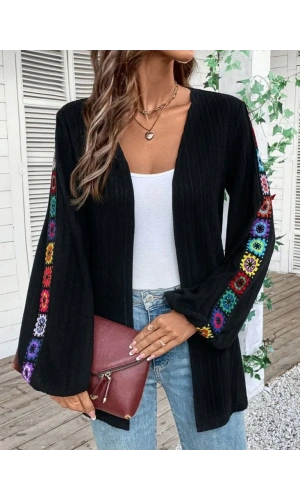 Kadın Uzun Kollu önü Açık şardonlu Kaşkorse Ceket