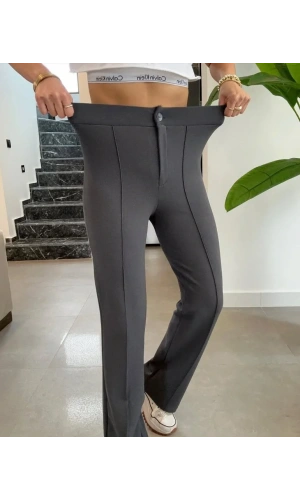 Kadın Yüksek Bel Full Likralı Krep Kumaş Pantolon