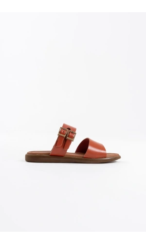 Kares Kiremit Hakiki Deri Terlik