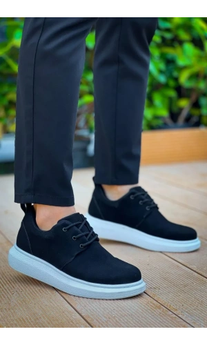 KB-003 Kuback Siyah Süet Bağcıklı  Günlük Erkek  Ayakkabı