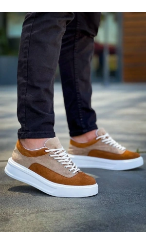 KB-005 Kuback Vizon Taba Süet Bağcıklı  Günlük Erkek  Ayakkabı