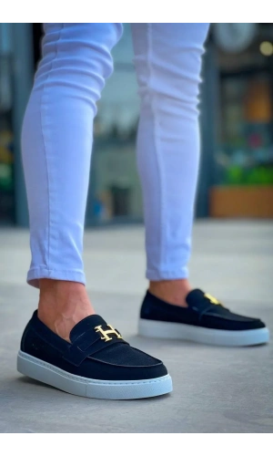 KB-027  Kuback  Bağcıksız Siyah Süet H Günlük Erkek Ayakkabı