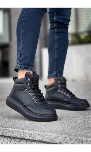 KB-0994  Kuback Siyah Cilt  Siyah  Yüksek Taban  Erkek Bilek Bot