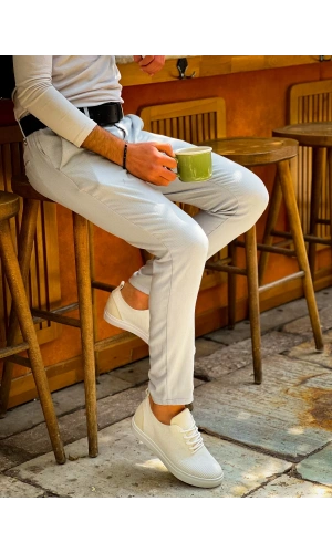 KB-101 Kuback Beyaz Triko Bağcıklı Günlük Erkek Ayakkabı