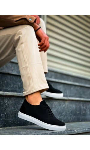 KB-101 Kuback Siyah Triko Bağcıklı Günlük Erkek Ayakkabı