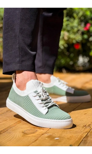 KB-110  Kuback Yeşil Triko Yüksek Taban Bağcıklı Günlük Erkek Ayakkabı
