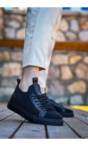 KB-112  Kuback Siyah Siyah TabanTriko Bağcıklı  Günlük Erkek  Ayakkabı