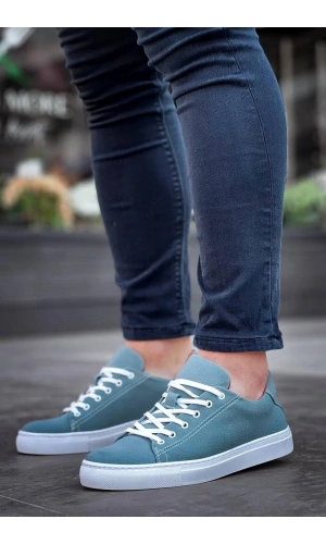 KB-122  Kuback  Bebe Mavi Süet Yüksek Taban Bağcıklı Günlük Erkek Ayakkabı