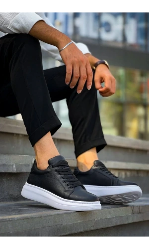 KB-DX46 Kuback Siyah Deri  Günlük Erkek Ayakkabı