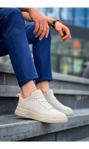 KB-X204 Kuback Bej Keten Bej Yüksek Taban Günlük Erkek Spor Ayakkabı