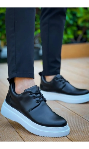 KB-X3  Kuback Siyah Cilt  Bağcıklı  Günlük Erkek  Ayakkabı