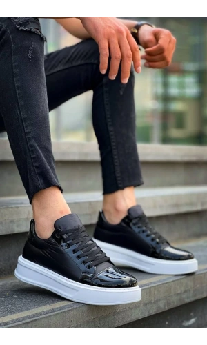 KB-X46 Kuback Siyah Rugan Bağcıklı  Günlük Erkek Ayakkabı