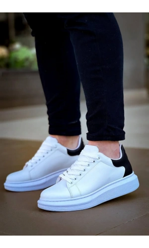 KB-X500  Kuback Bağcıklı Beyaz Siyah  Günlük Erkek Ayakkabı