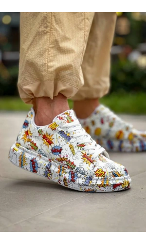 KB-X500  Kuback  Beyaz Boom  Bağcıklı  Günlük Erkek  Ayakkabı