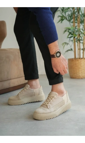 KB-X516 Kuback Bej Süet Günlük Erkek Ayakkabı