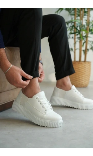 KB-X516 Kuback Beyaz Cilt Günlük Erkek Ayakkabı
