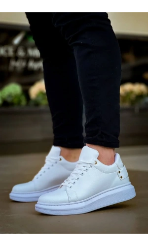 KB047  Kuback Beyaz Cilt Günlük Erkek  Ayakkabı