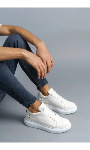 KB047  Kuback Beyaz Crocodile Günlük Erkek  Ayakkabı