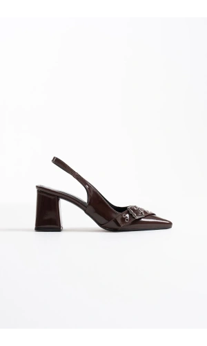 Keira Acı Kahve Rugan Kadın Topuklu Ayakkabı