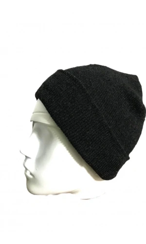 Kışlık Tam Kalıp Çocuk Triko Bere - Siyah