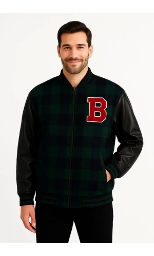 Kolları Suni Deri Içi Astarlı Oduncu Kolej Içi Ceket - Haki