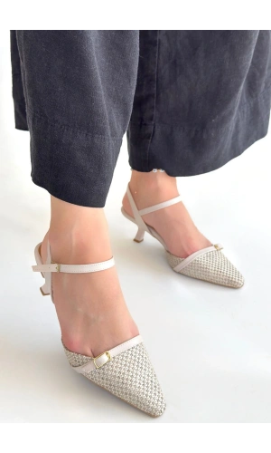 Lanna Bej Cilt Topuklu Ayakkabı