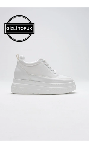 Lauren Kadın Gizli Topuk Mat Beyaz Spor Ayakkabı