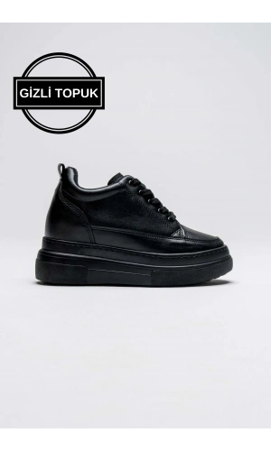 Lauren Kadın Gizli Topuk Mat Siyah Spor Ayakkabı