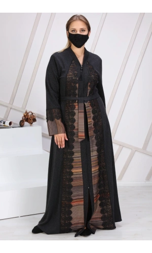 Lazer İşlemeli Küpür Ferace 7118 Siyah