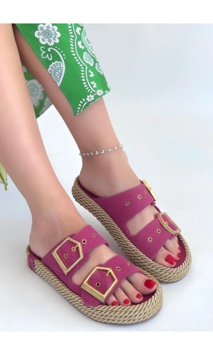 Loera Pemba Nubuk Çift Tokalı Terlik