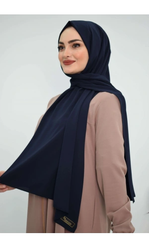 Medine İpeği Şal MC1115 Lacivert
