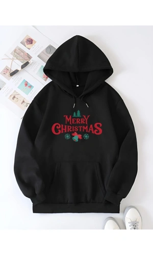Merry Chrıstmas Sweatshirt & Hodie - Siyah