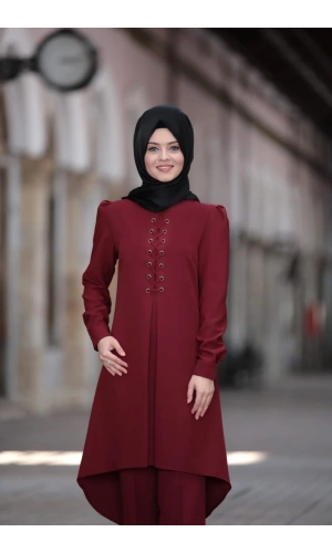 Mina İkili Takım Bordo 5368