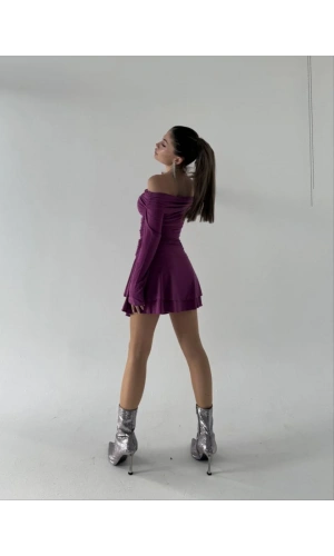 Mını Fırfırlı Elbise - Pembe