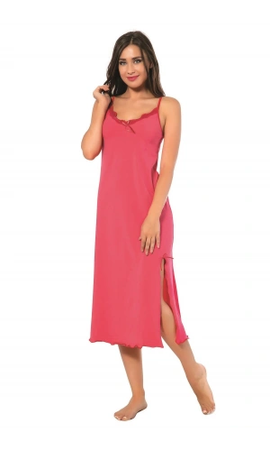 Moda Çizgi Bayan İp Askılı Uzun Gecelik 902