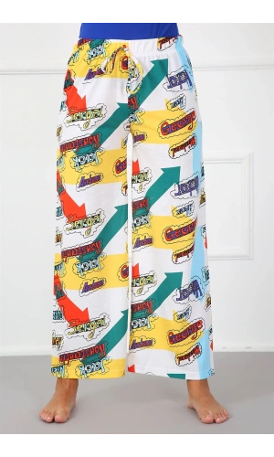 Moda Çizgi Bayan Pamuk Tek Alt Pijama 210021