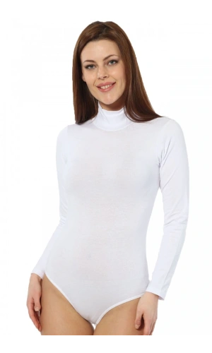 Moda Çizgi Bayan Uzun Kol  Boğazlı Çıtçıtlı Body 260