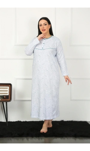 Moda Çizgi Big Uzun Kol Petrol Anne Gecelik 1359