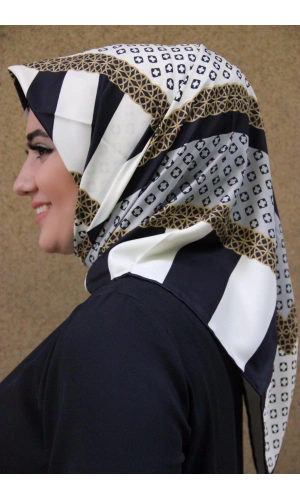 Moda Çizgi Desenli Eşarp
