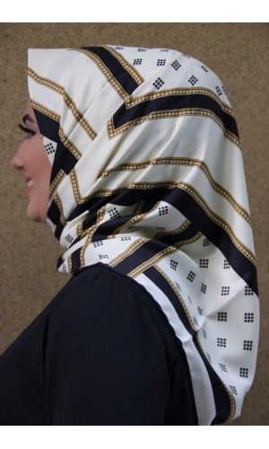 Moda Çizgi Desenli Eşarp