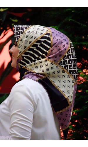 Moda Çizgi Desenli Eşarp