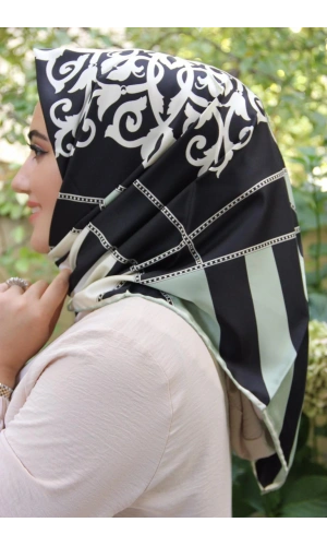 Moda Çizgi Desenli Eşarp