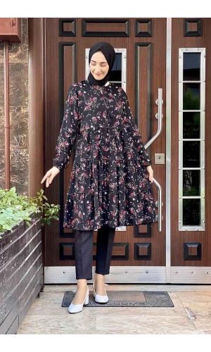 Moda Çizgi Desenli Tunik