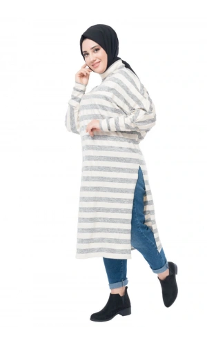 Moda Çizgi Desenli Tunik