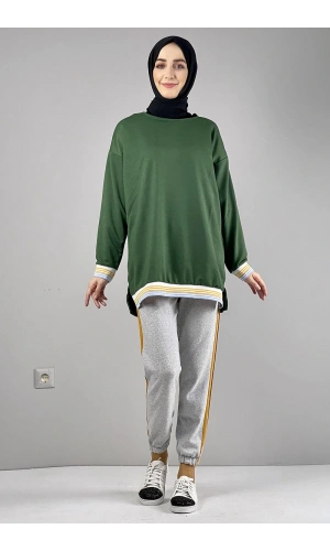 Moda Çizgi Desenli Tunik