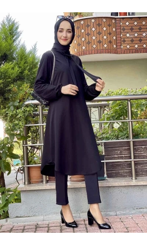 Moda Çizgi Desenli Tunik