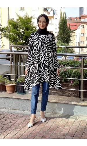Moda Çizgi Desenli Tunik