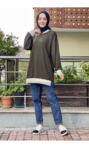 Moda Çizgi Desenli Tunik