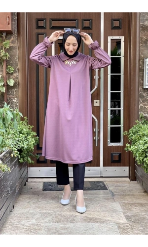 Moda Çizgi Desenli Tunik